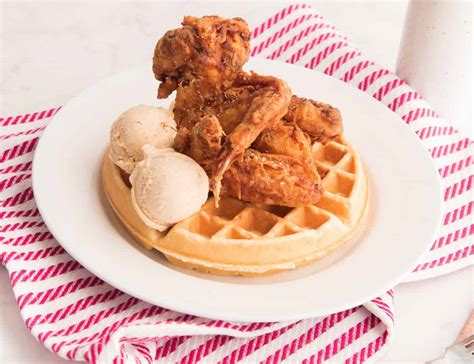 Chicken And Waffles With Honey Cinnamon Butter