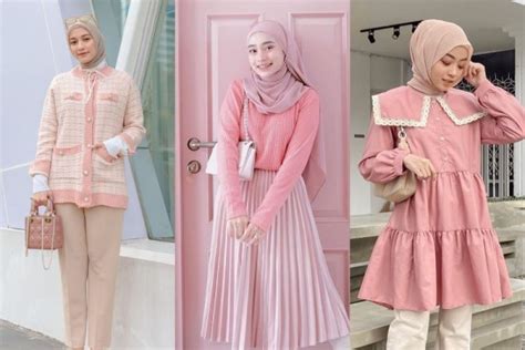 12 Ide Outfit Warna Pink Ala Selebgram Hijab