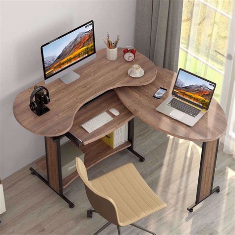 Tribesigns L Shaped Computer Desk Rotating Corner Desk And Modern Office