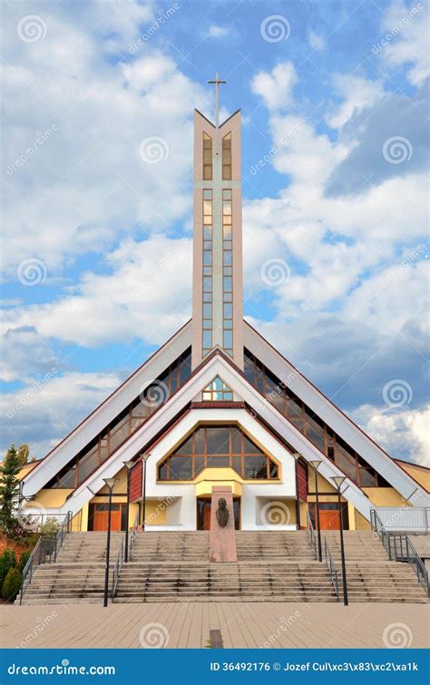 Modern Christian Church With Heaven In Background Stock Photo Image