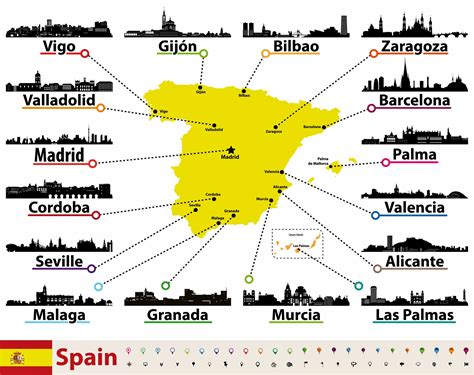 Spain Map Of Major Sights And Attractions