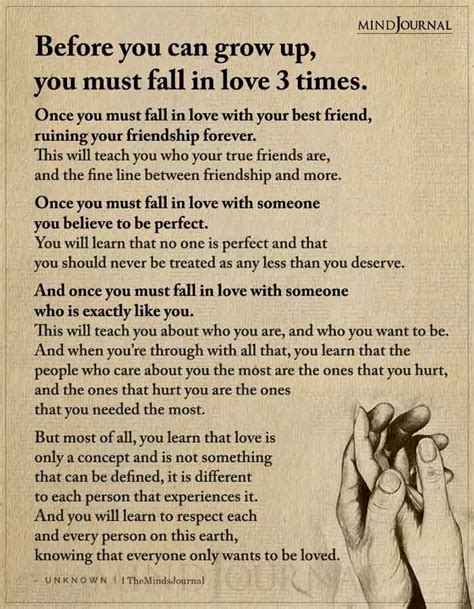 Before You Can Grow Up You Must Fall In Love Love Quotes Falling