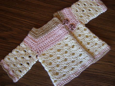 Free Crochet Baby Pattern Sweater Cardigan Newborn Colorful Mini