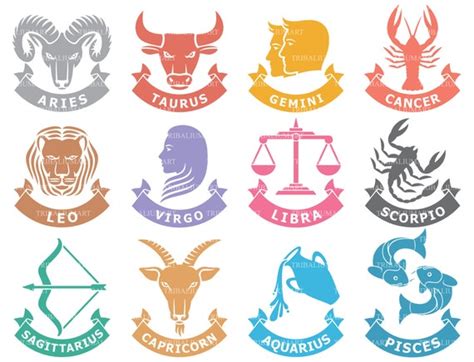 Zodiac Signs Set Of Horoscope Symbols Astrology Icons Etsy
