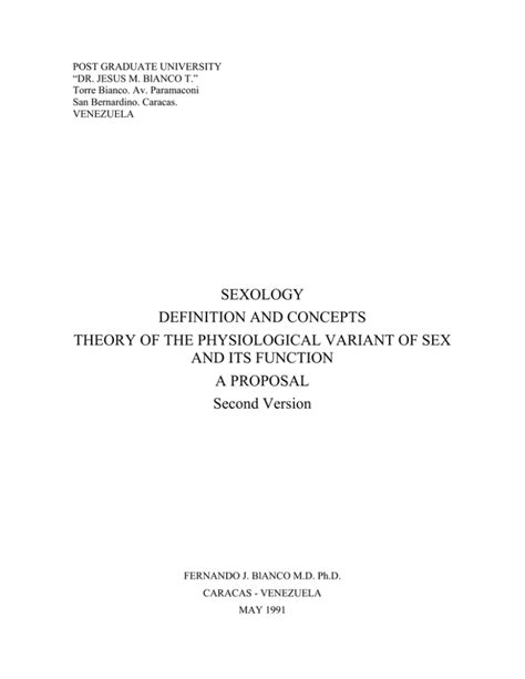 Sexology Definition And Concepts