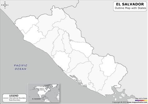 El Salvador Outline Map El Salvador Outline Map With State Boundaries