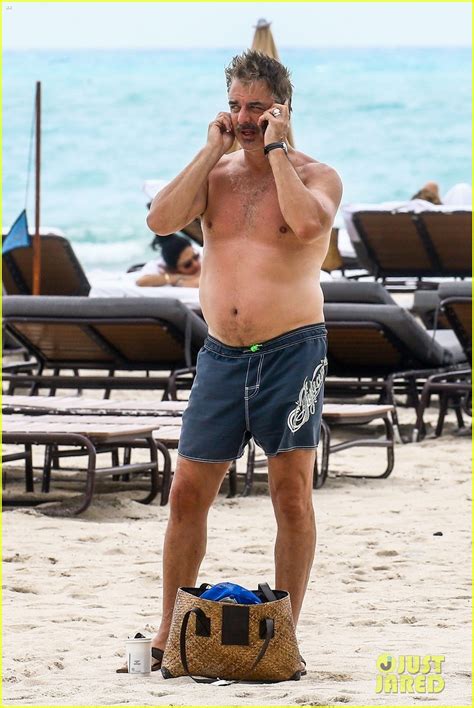 Chris Noth Goes Shirtless On The Beach During Miami Vacation Photo
