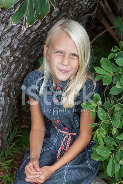 Cute 8 Year Old Blonde Girl Stock Photo Royalty Free Freeimages