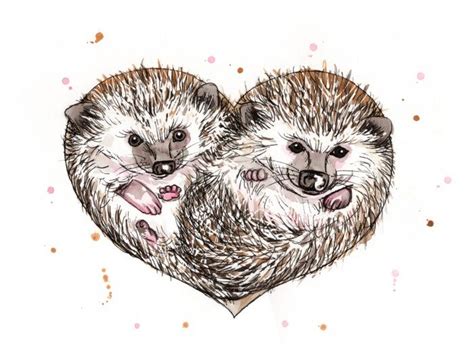 Hedgehog Love Art Print By Beth Jorgensen Society6 Hedgehog Love