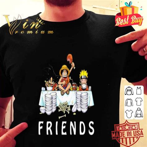 Son Goku Luffy And Naruto Eating Friends Anime Shirt Hoodie Sweatshirt