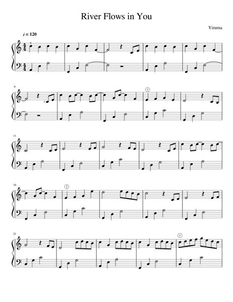 The indigenous amateur observations of a tune. River Flows in You sheet music for Piano download free in PDF or MIDI