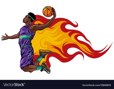 Color Basketball Player Throws The Royalty Free Vector Image