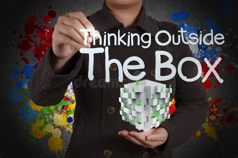 Thinking Outside The Box And Splash Colors Stock Image Image Of