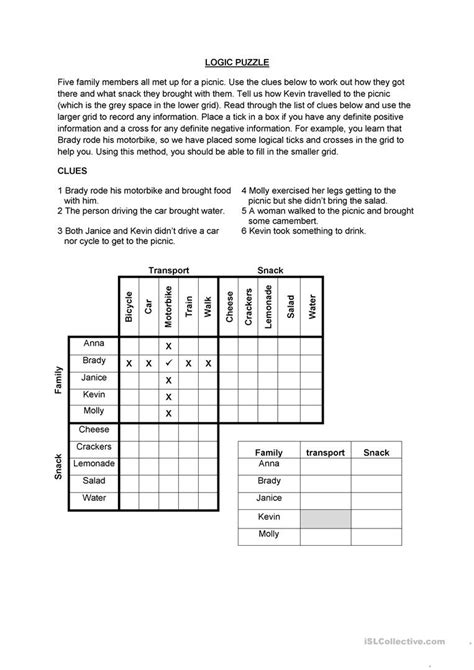 Math Logic Puzzle Worksheets