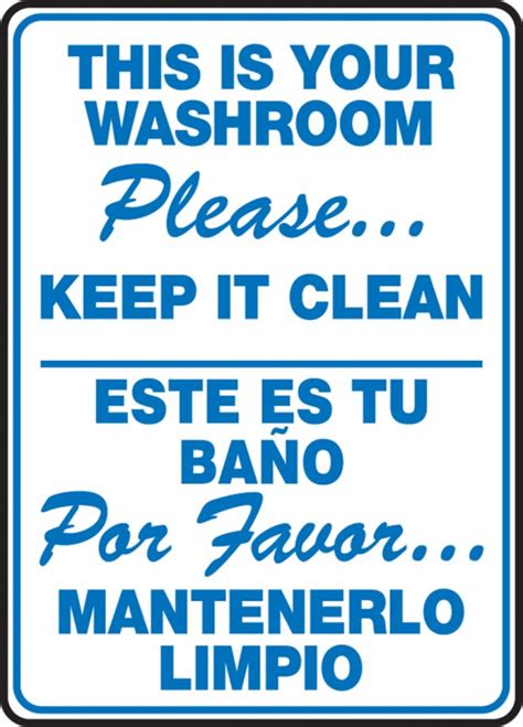 Your Washroom Keep It Clean Spanish Bilingual Restroom