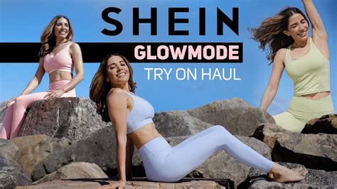 shein activewear leggings sportsbra try on haul glowmode youtube