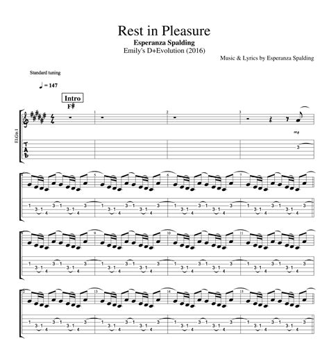 Rest In Pleasure · Esperanza Spalding Guitar Bass Vocals Tabs Sheet Music Score