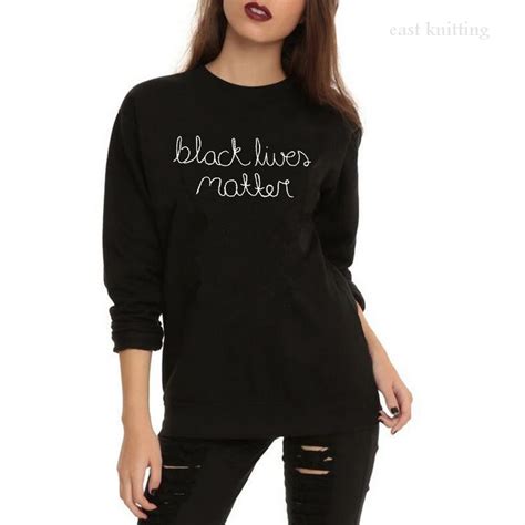 Ws0163 Women Black Lives Matter Political Sweatshirt Unisex Round Neck