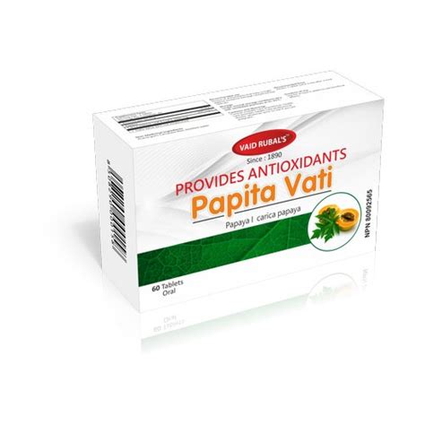Vaid Rubals Provides Antioxidants Papita Vati Tablets 60 Tablet Rs