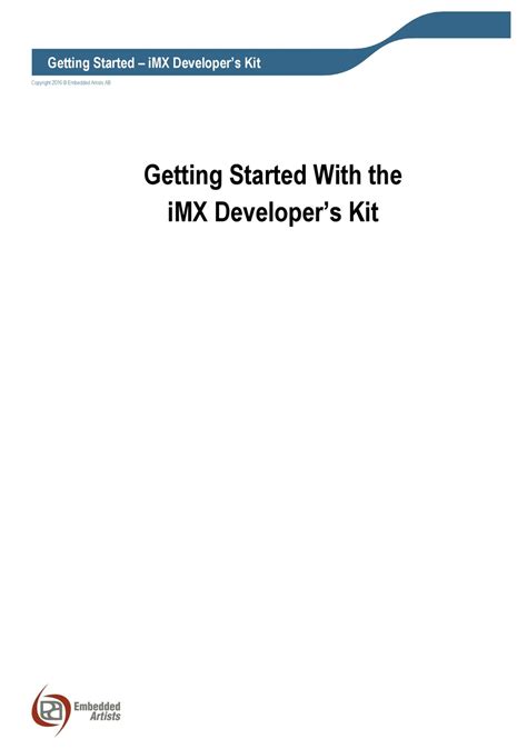 Embedded Artists Imx Series Getting Started Pdf Download Manualslib