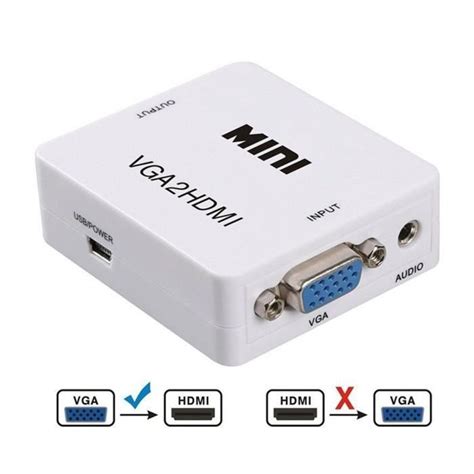 Vga Vers Hdmi Femelle à Femelle Adaptateur Video Converter Câble Avec