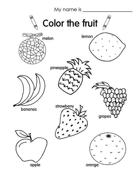 Esl Fruit Coloring Pages Coloring Pages