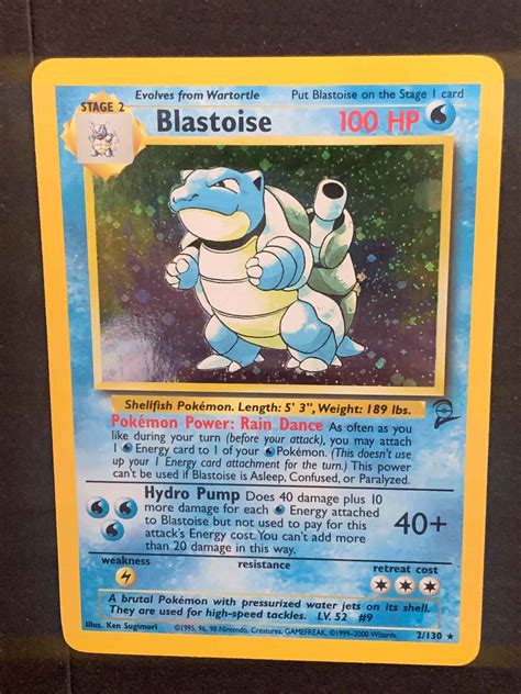 Near Mint Base Set 2 Pokemon Card Blastoise 2130 Pokémon Trading Card