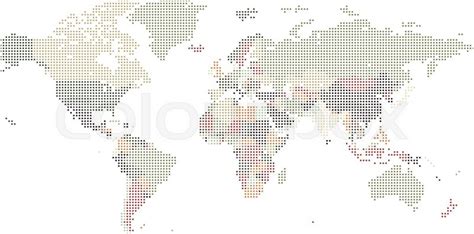 Dotted World Map Of Square Dots On White Background Vector