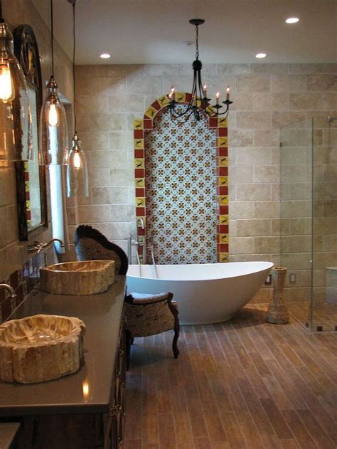 Art Deco Master Bath Transforms Into A Spanish Hacienda Retreat