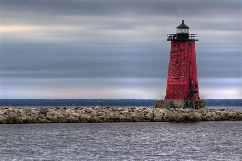 Manistique Michigan Lighthouse Lighthouse Manistique Grand Haven Beach