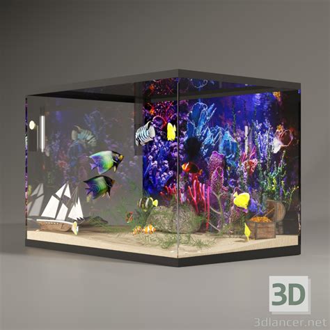 3d Model Aquarium With Fish 70075