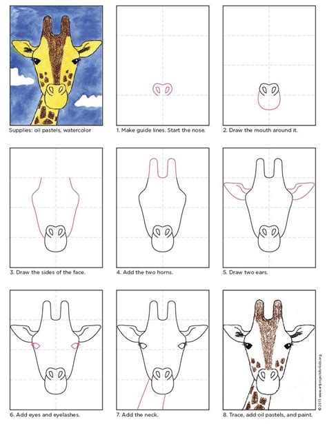 How To Draw A Giraffe Head · Art Projects For Kids Animal Art