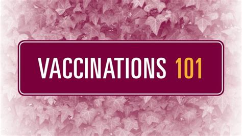 Vaccinations 101 Student Wellness Centre