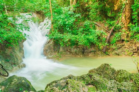 Erawan Waterfall Erawan National Park At Kanchanaburi In Thailand