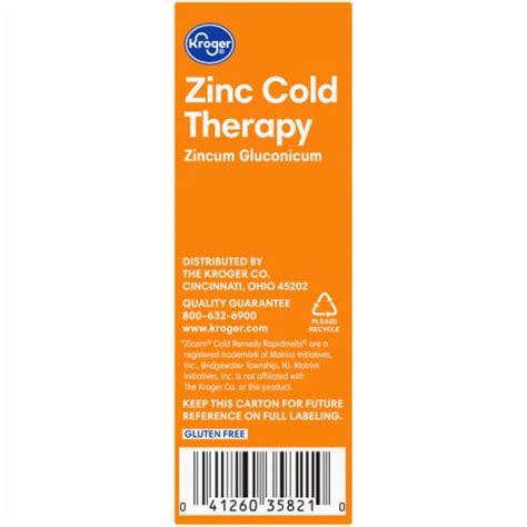 Kroger® Zinc Cold Therapy Citrus Flavor Quick Dissolve Tablets 25 Ct King Soopers