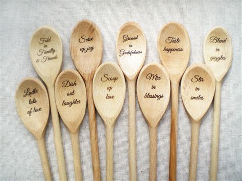 Custom Engraved Wooden Spoons Bulk Price Personalized Kitchen Etsy