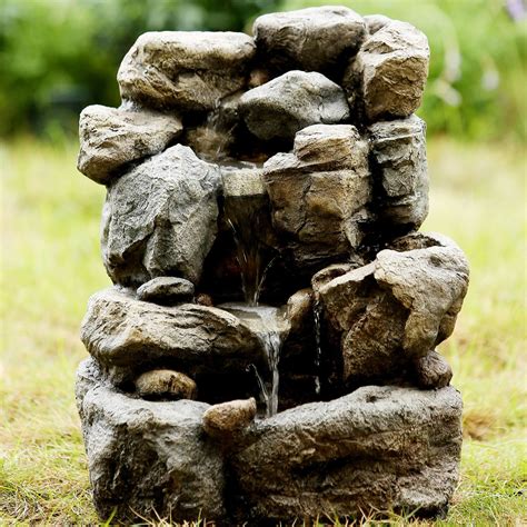 Fountain relaxation tabletop water indoor home decor via. Small Rock Water Fountain in 2020 | Indoor water fountains ...