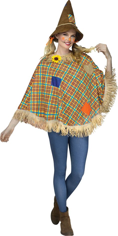 Halloween Womans Scarecrow Poncho Adult Costume One Size By Fun World