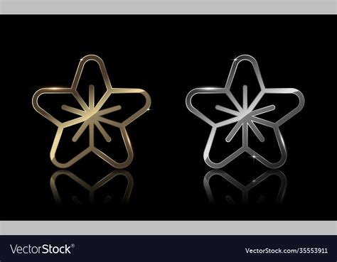 Gold And Silver Star Royalty Free Vector Image