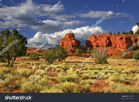 Beautiful Late Evening Sunset Colors On The Red Rock Formations Of The