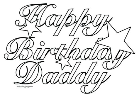Happy Birthday Dad Coloring Pages At Getcolorings Printable Birthday