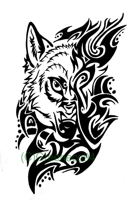 A Wolf Tribal Tattoo By Greeneco94 On Deviantart