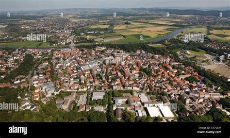 Aerial View Minden Minden Luebbecke North Rhine Westphalia Germany