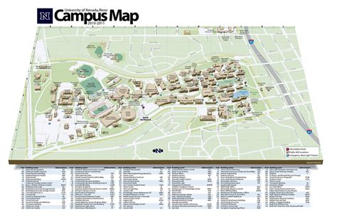 University Of Nevada Reno Campus Map Las Vegas Strip Map