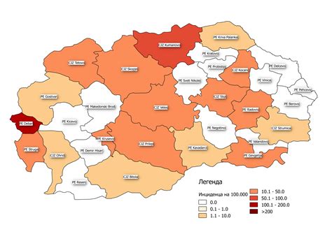 Мапа Скопје Куманово и Дебар со најголем број во Крушево први