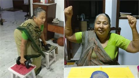 82 year old granny lifts weights and does squats in a saree inspiring video goes viral india