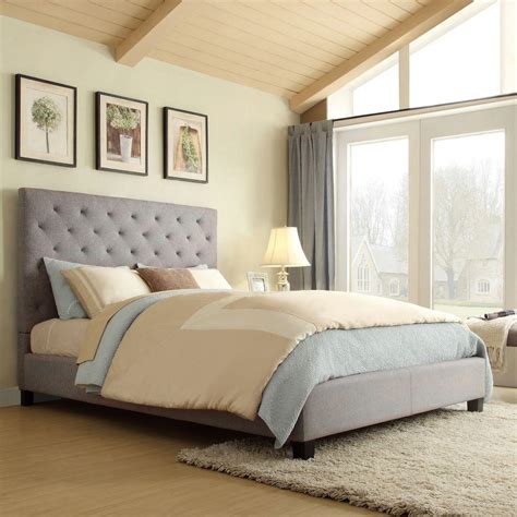 Designed by caleb zipperer, perfectly tailored queen headboard looks put together even when the bed's unmade. HomeSullivan Toulouse Grey Queen Upholstered Bed ...