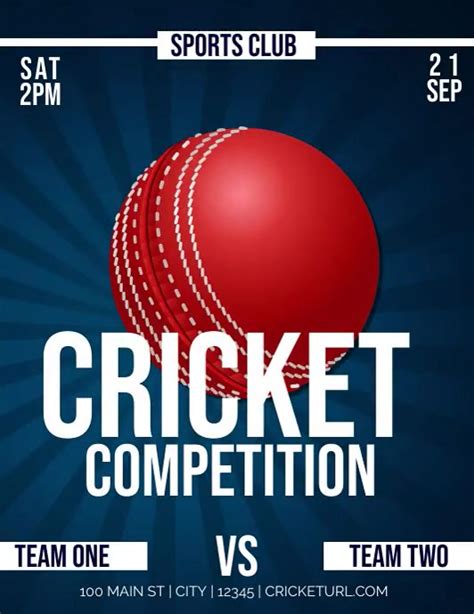 Cricket Poster Template Postermywall