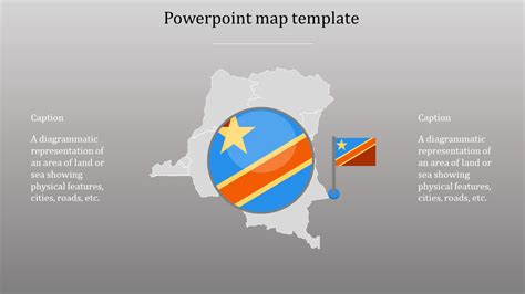 Stunning Powerpoint Map Templates Ppt With Two Nodes