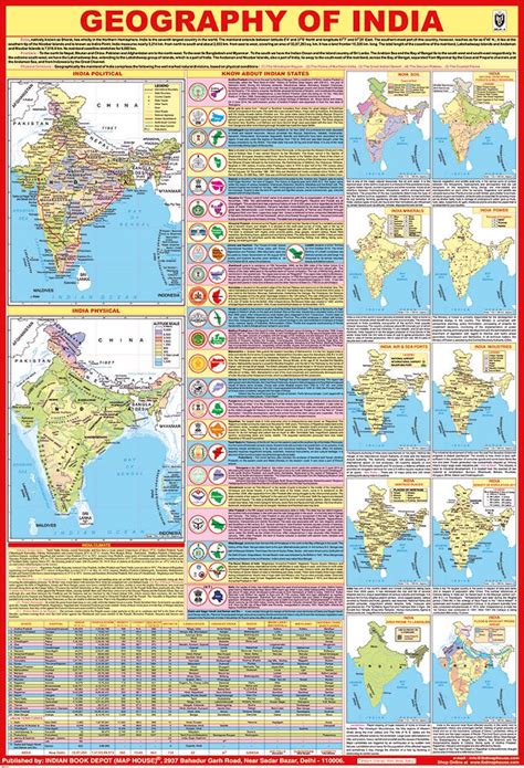 Geography Of India Edition 2021 Laminated टीचिंग चार्ट शिक्षण